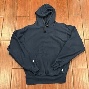 Tyndale FR Pullover Hooded Navy Blue Sweatshirt Made In USA, Men's Size Medium